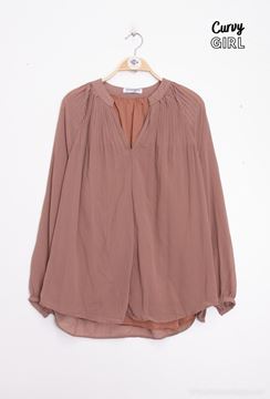 Picture of PLUS SIZE CHIFFON PLAIN TOP